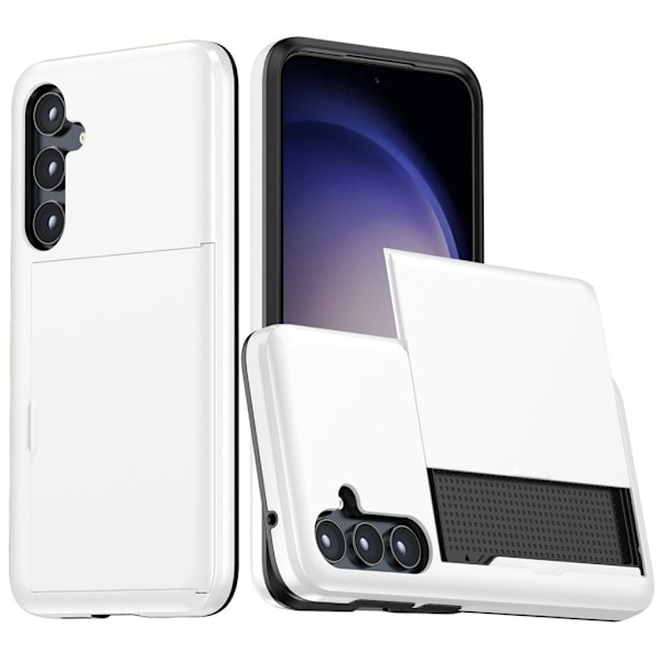 Samsung Galaxy S24 Skal med glidkortshållare - Vit Vit
