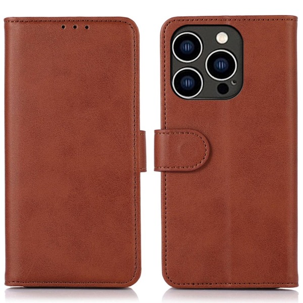 iPhone 14 Pro Full Covering Mobilfodral - Brun Brun