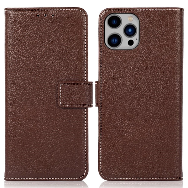 iPhone 14 Plus Drop-proof Premium Plånboksfodral - Brun Brun
