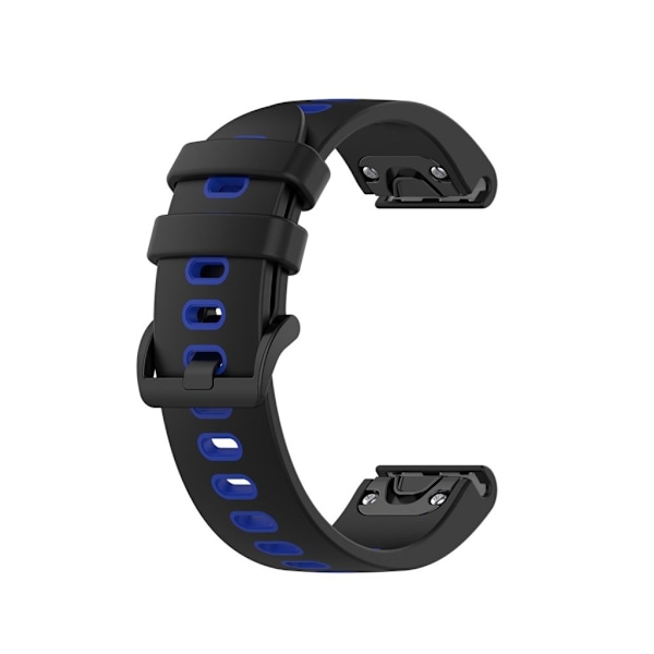 Garmin Fenix 6S/5S/6S Pro/5S Plus Klockarmband i silikon - Svart/Blå Svart