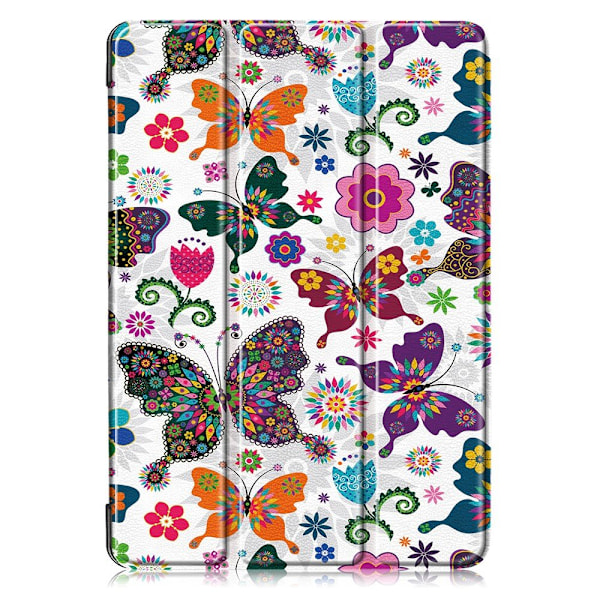 iPad 10.2" 2021/2020/2019 Tri-fold Fodral med Stativfunktion - Fjärilar Butterflies