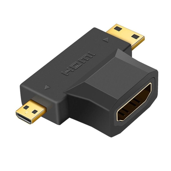 Adapter HDMI hona till Mini-HDMI hane & Micro-HDMI hane