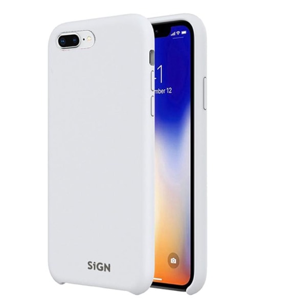 SiGN Liquid Silicone Case för iPhone 7 & 8 Plus - Vit Vit