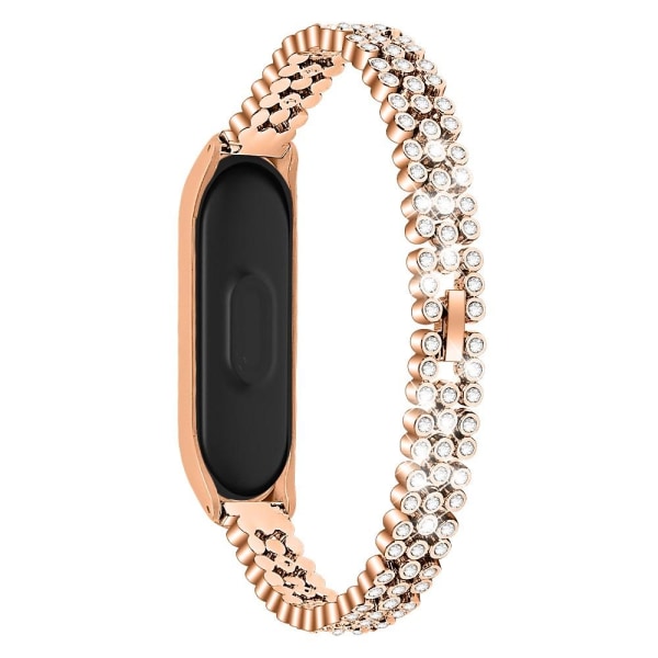 Rhinestone Metallarmband i Rostfritt Stål för Xiaomi Mi Band 5 & 6 - Guld Guld