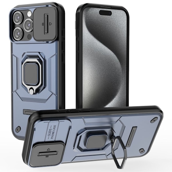 iPhone 16 Pro Max Skal med ring - Blå Blå