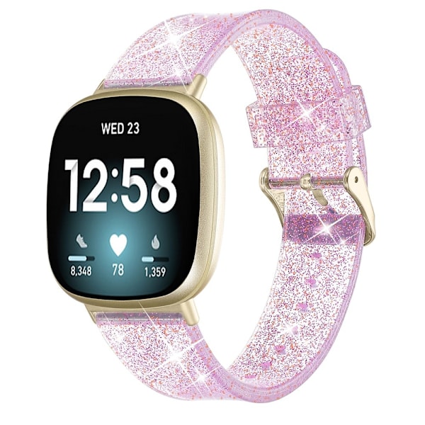 Glittrigt Fitbit Versa 3/Sense klockarmband - Rosa Rosa