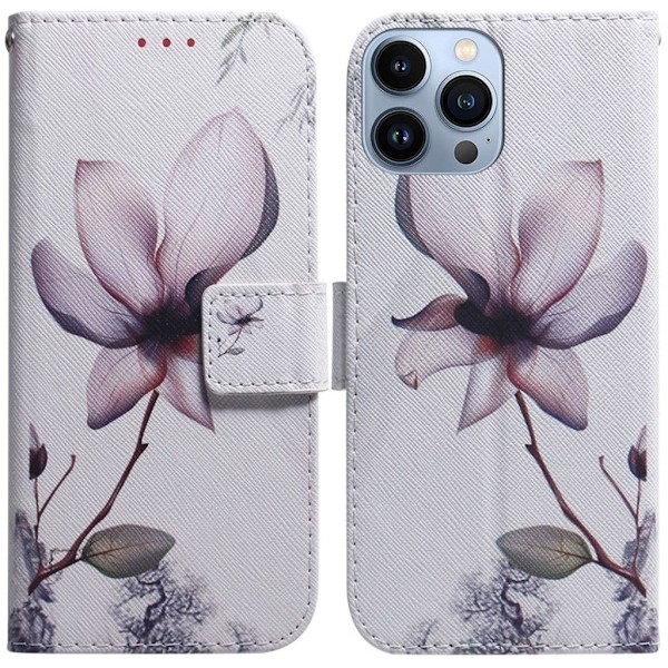 iPhone 15 Pro Fodral med Tryck- Pink Flower
