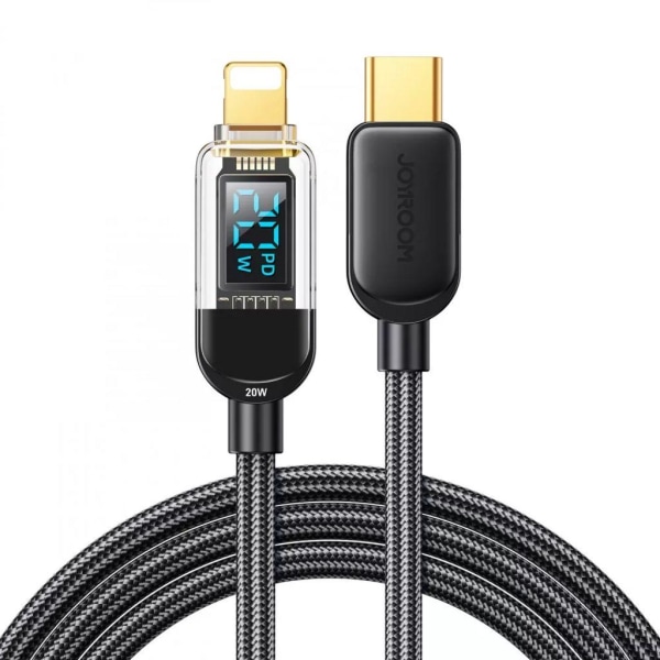 Joyroom USB-C till Lightning Kabel med Display 20W, 1.2m - Svart Svart