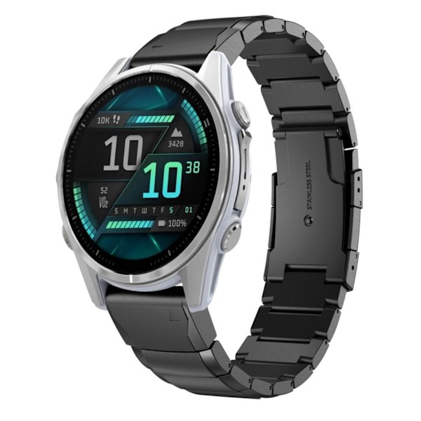 Garmin Fenix 8 AMOLED 43mm Klockarmband i rostfritt stål - Svart Svart