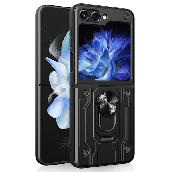 Samsung Galaxy Z Flip6 5G skal med stativ - Svart Svart