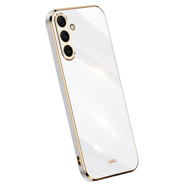 XINLI Samsung Galaxy A16 Skal med guldram - Vit Guld