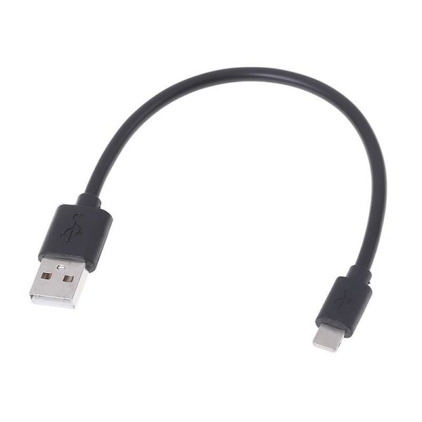 SiGN USB kabel med Lightning 2.4A, för iPhone & iPad, 25cm - Sva Svart