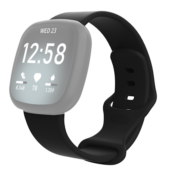 Armband i Silikon till Fitbit Versa 4 / Versa 3 / Sense 2 / Sense - Svart Svart