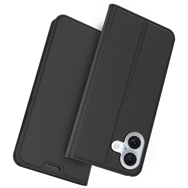 iPhone 16 Plus Fodral med Kortplats och Stativ - Svart Svart