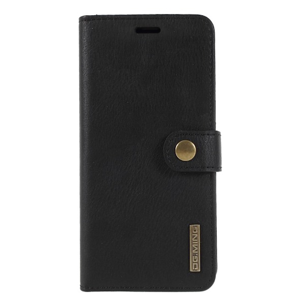 DG.MING Plånboksfodral 2-i-1 Split Leather för Samsung Galaxy S9 Plus - Svart Svart