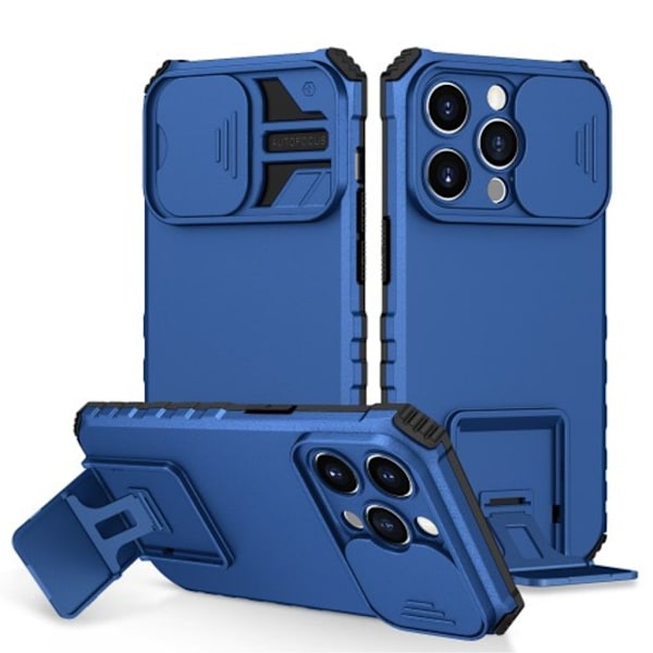 iPhone 15 Pro TPU-skal med stativ - Blå Blå