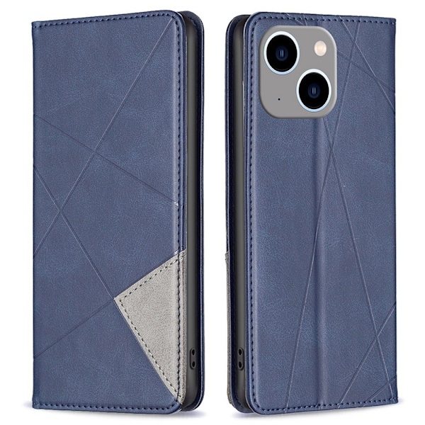 Geometric Imprinted Fodral iPhone 14 Plus - Blå Blå
