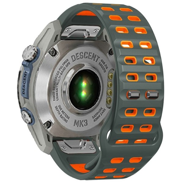 Garmin Fenix 8/E 47mm etc. Tvåfärgat klockarmband i silikon - Grå/Orange grå