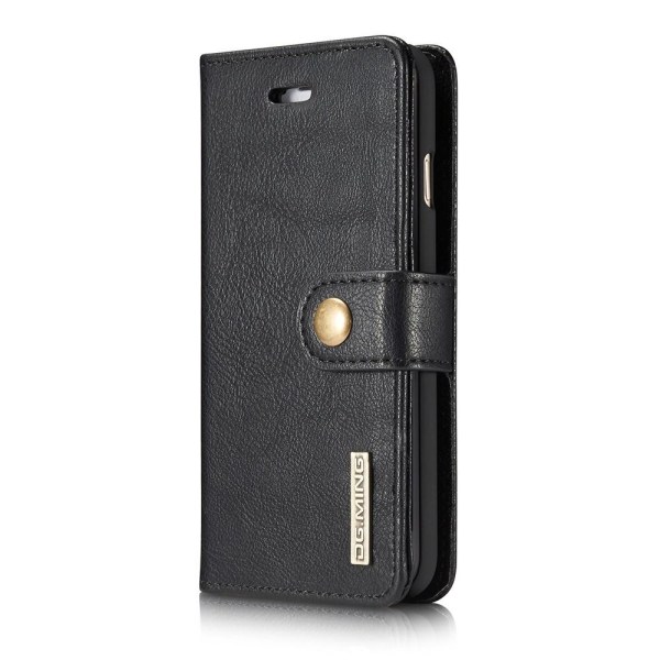 DG.MING Plånboksfodral 2-i-1 Split Leather till iPhone 7 & 8/SE 2 - Svart Svart