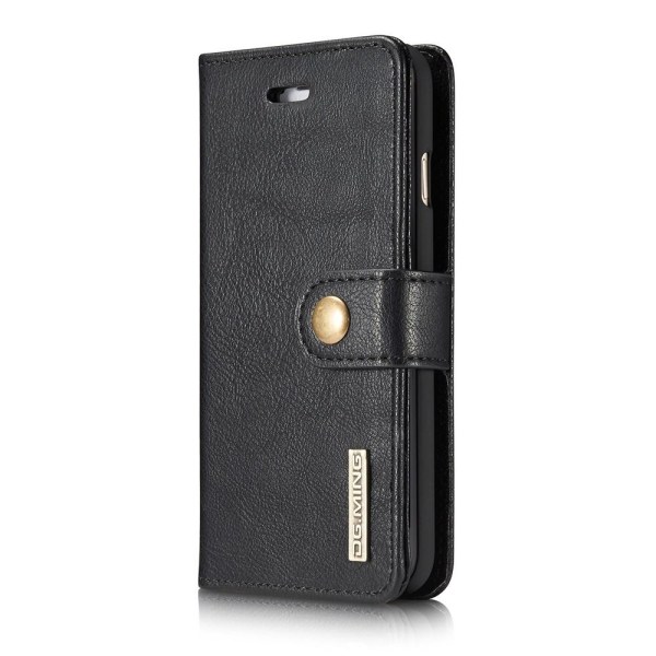DG.MING Plånboksfodral 2-i-1 Split Leather till iPhone 7 & 8/SE Svart