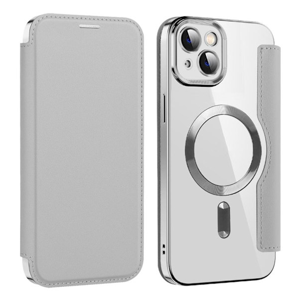 iPhone 14 Plus Plånboksfodral MagSafe RFID-blockerande – Silver Silver