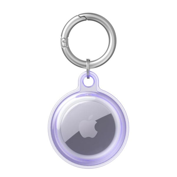 Apple AirTag Skal med Nyckelring - Transparent Lila Lila