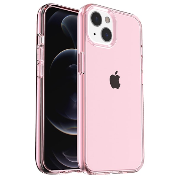 För iPhone 14 Plus Genomskinlig Skal - Transparent Pink Transparent