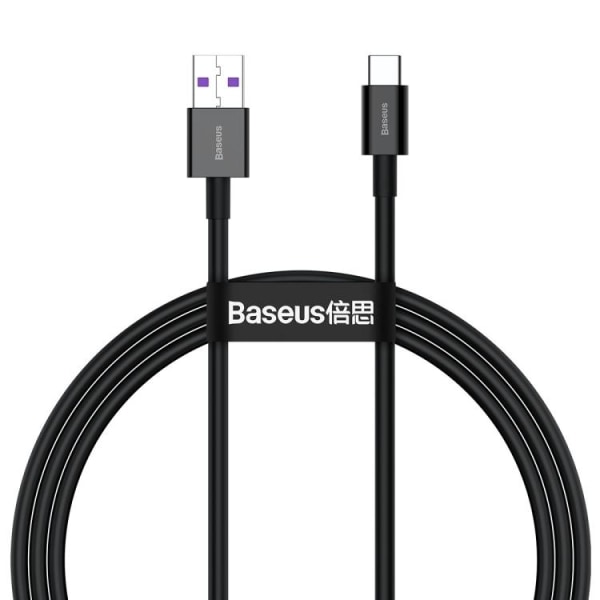 Baseus Superior Fast Charge USB-A till USB-C Kabel, 66W, 1m - Sv Svart