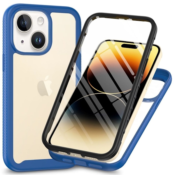 IPhone 15 Plus skal med ett skärmskydd - Blått Blå
