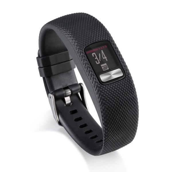 Silikon TPE+TPU Watch Band för Garmin Vivofit 4 - Svart Svart