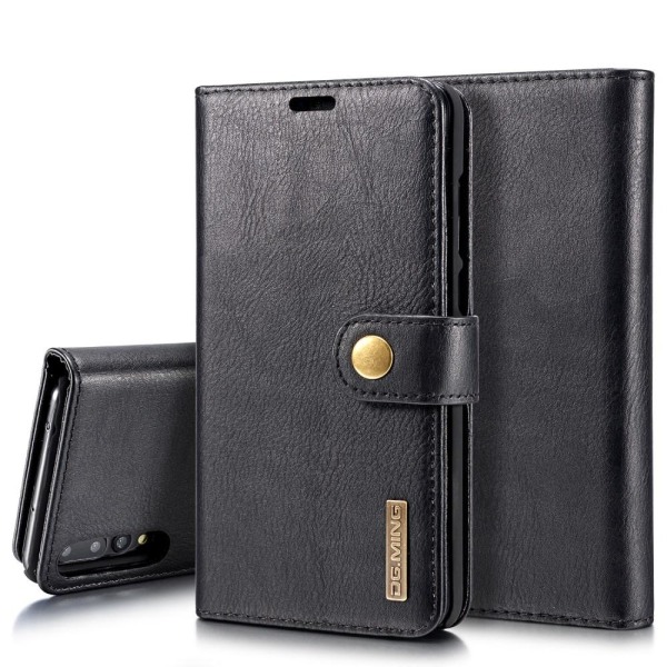 DG.MING Plånboksfodral 2-i-1 Split Leather för Huawei P20 Pro - Svart