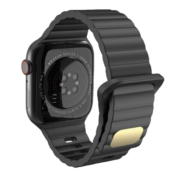 Apple Watch 7/8/9 41mm etc Klockarmband i Silikon - Svart Svart