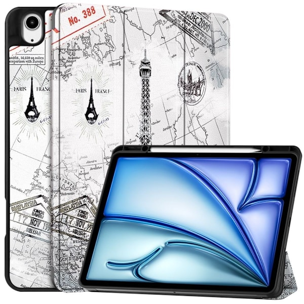 iPad Air 13" 2024/2025 Tri-fold fodral med tryck och pennfack - Eiffeltornet