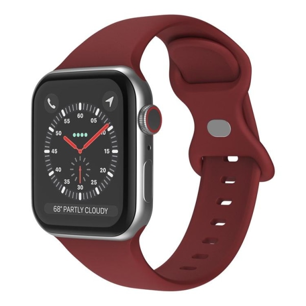 Klockarmband i Silikon för Apple Watch Ultra/Ultra 2 49mm etc - Vinröd Röd