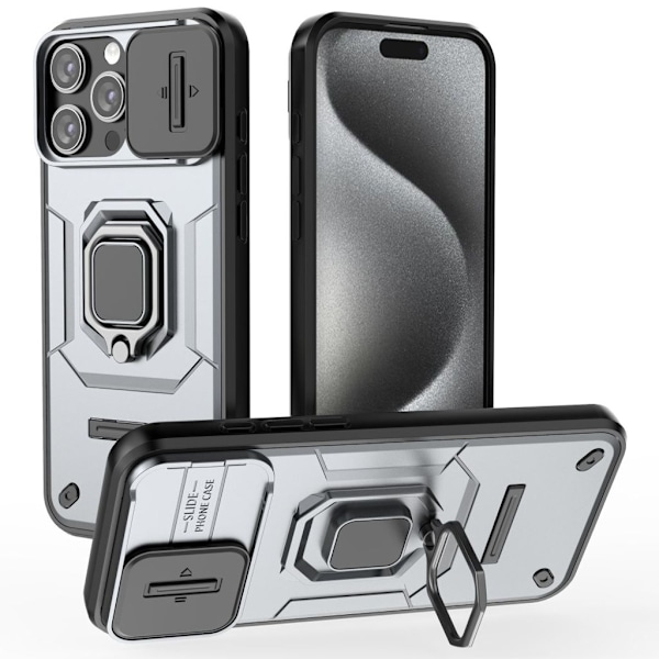 iPhone 16 Pro Max Skal med ring - Grå grå