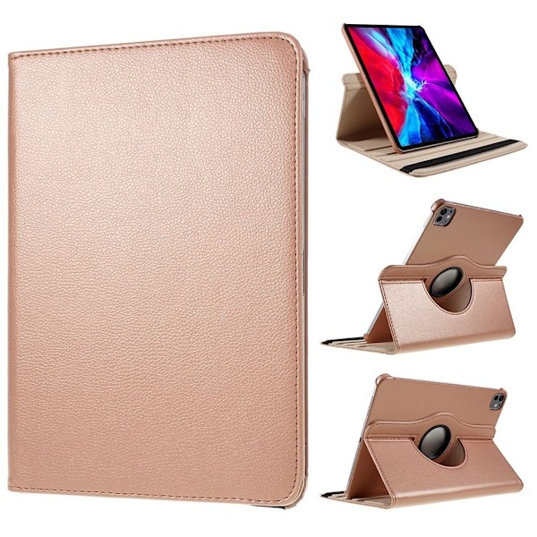iPad Pro 13" 2024 Fodral med roterande stativ - Roséguld Rosa