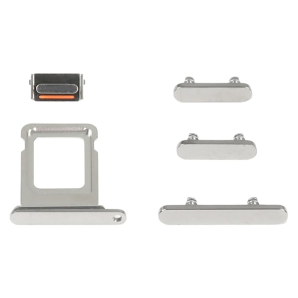 iPhone 14 Pro Simkortshållare + Sidoknappar - Silver Silver