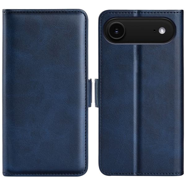 iPhone Air Plånboksfodral i kalvstruktur - Blå Blå