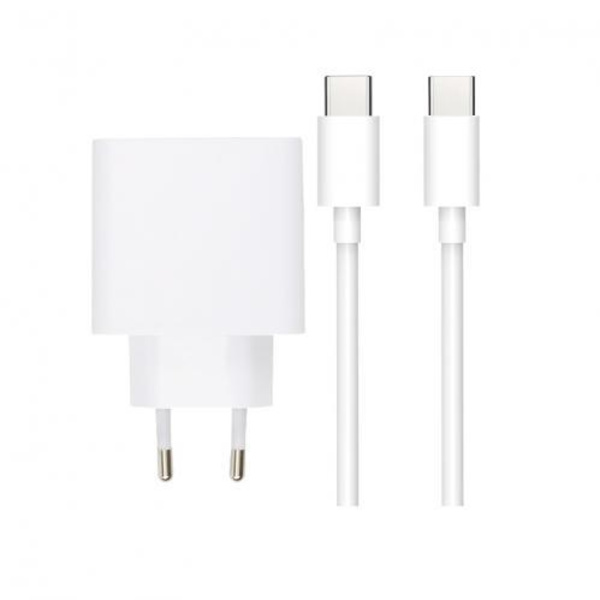 SiGN Extrem Snabbladdare med USB-C till USB-C Kabel, SuperCharge, 3A, 1m - Vit White