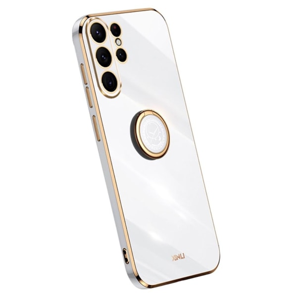 Samsung Galaxy S24 Ultra Skal med Ringhållare - Vit Vit