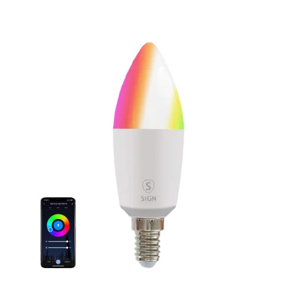 SiGN Smart Dimbar RGB LED-lampa C37 4.5W E14