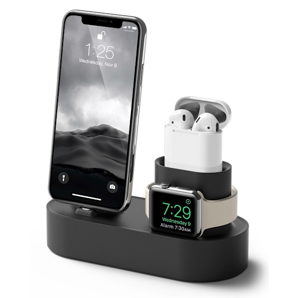 Laddningsställ för iPhone, AirPods & Apple Watch Svart
