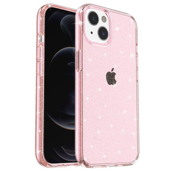 Anti-scratch iPhone 14 Plus Glittery Powder Skal - Rosa Rosa