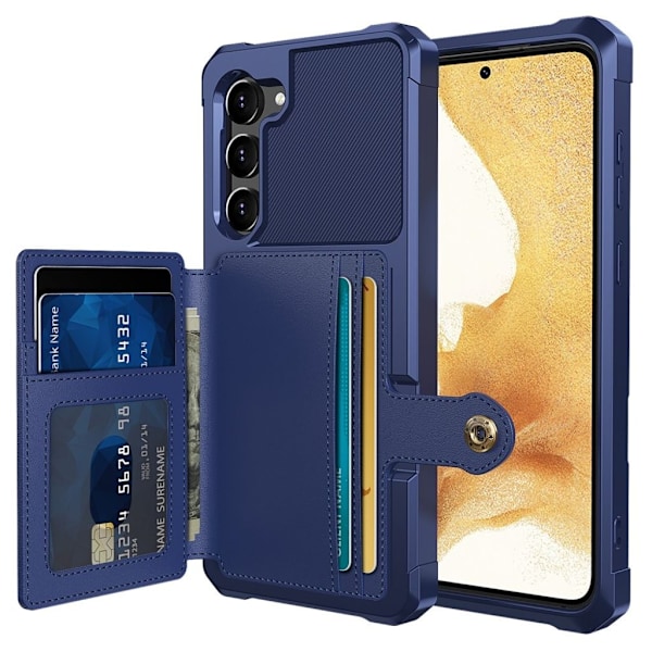 ZM03 Samsung Galaxy S23 Plus skal med en plånbok - Blå Blå