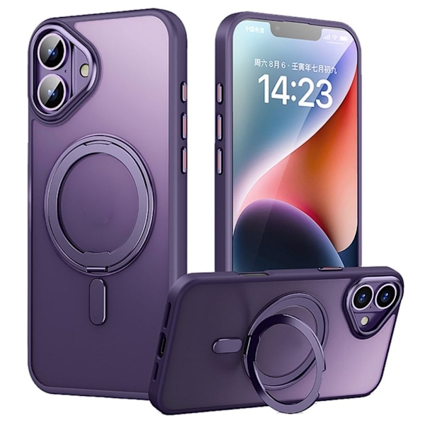 iPhone 16 Skal med Stativ - Lila Lila