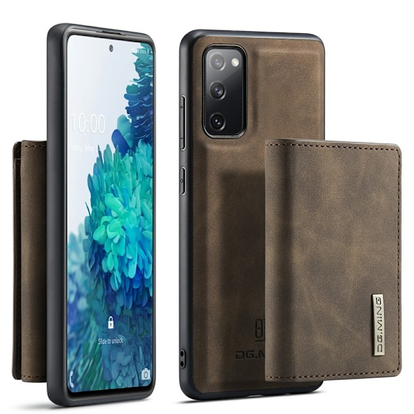 DG.MING M1 Series 2-i-1 Plånboksfodral till Samsung Galaxy S20 FE - Coffee Brun