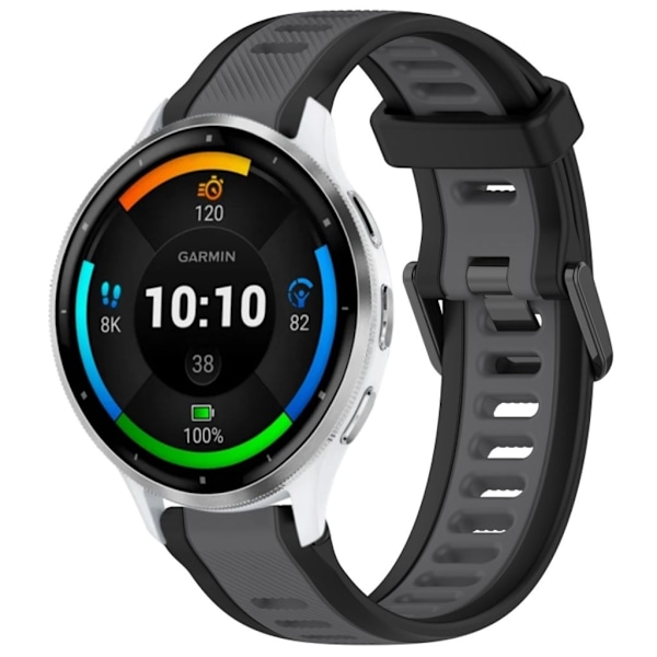 Garmin Venu 3 Tvåfärgat klockarmband i silikon - Grå/Svart grå