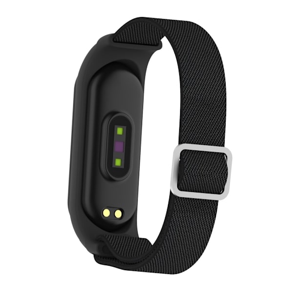Elastisk Nylon Armband för Xiaomi Mi Band 3/4/5/6 - Svart Svart