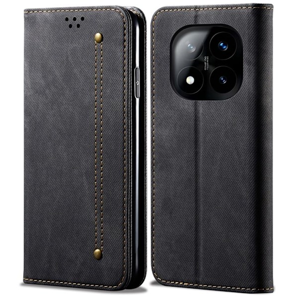Xiaomi Redmi Note 14 Pro 5G Denim Plånboksfodral - Svart Svart