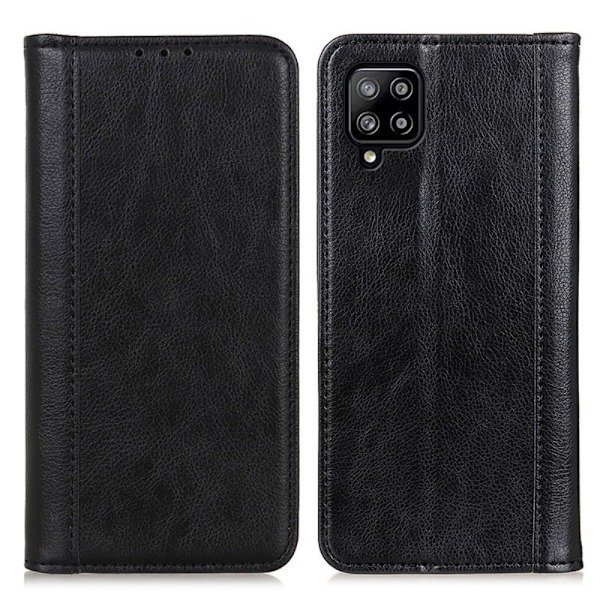 Litchi Samsung Galaxy A22 4G fodral - Svart Svart